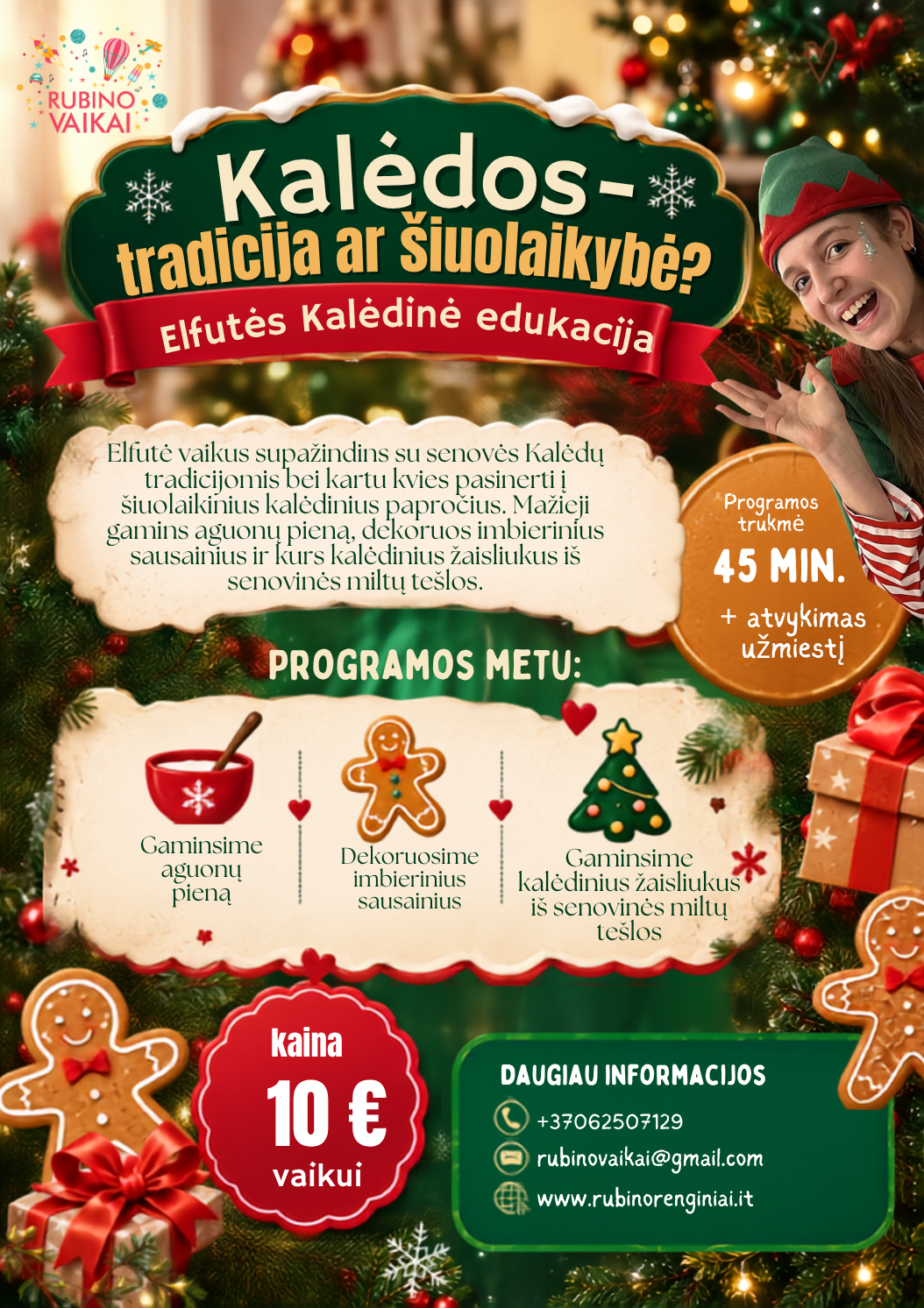 elfutes edukacija 2026 Kalėdų programa vaikams 2025 metai